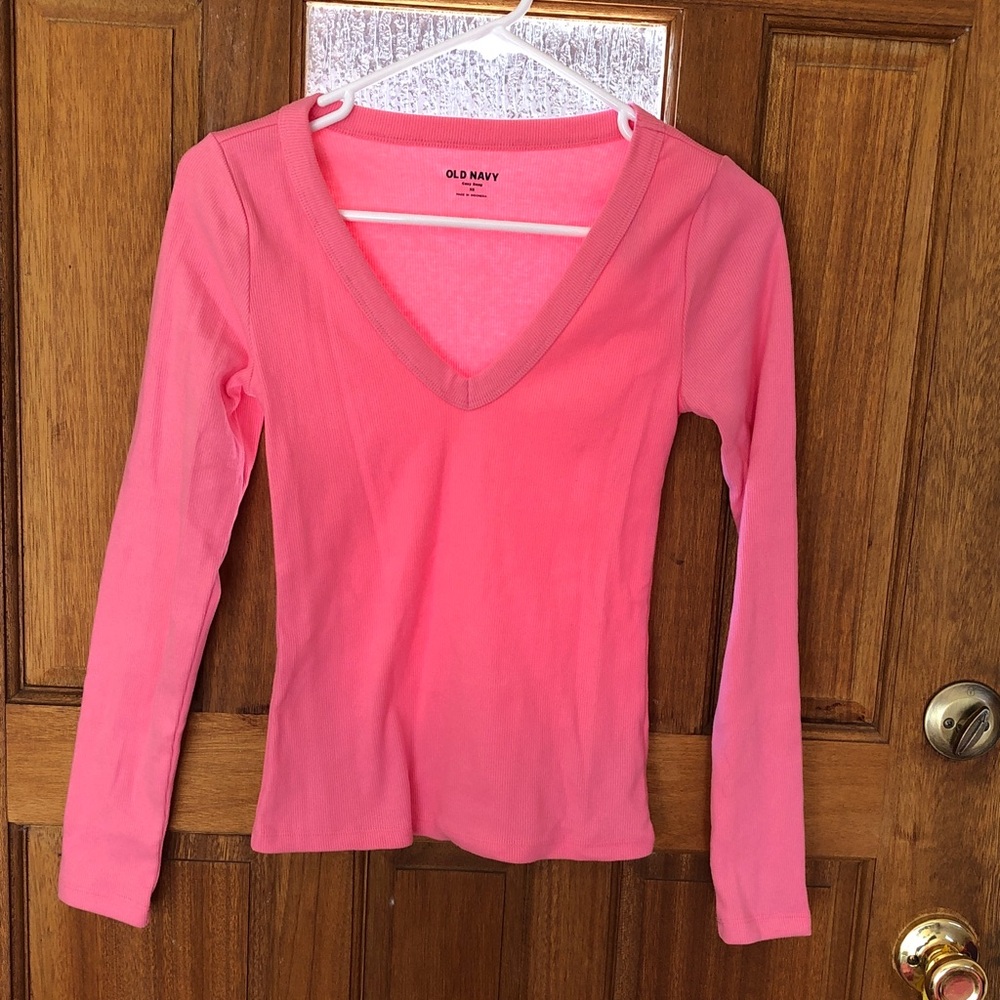 Old Navy Women's Bright Pink Long Sleeve Tee